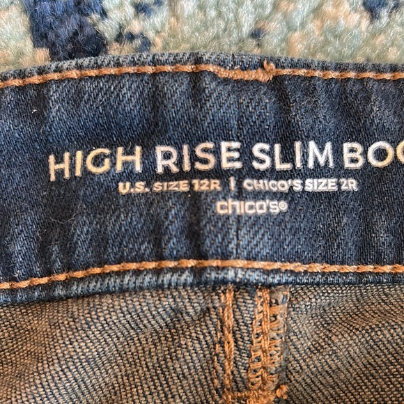 Chico’s High-Rise Slim Boot-Cut Jeans, Indigo, 2R 12 regular - Picture 6 of 9